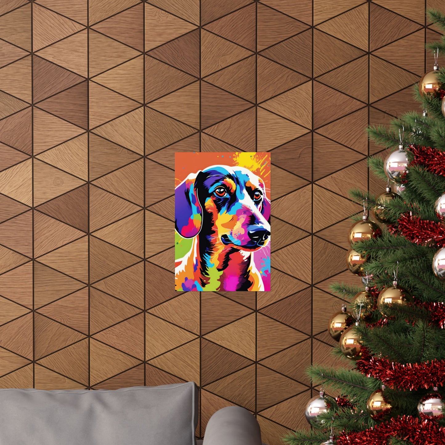 Multicolored Dachshund 03 Matte Vertical Poster