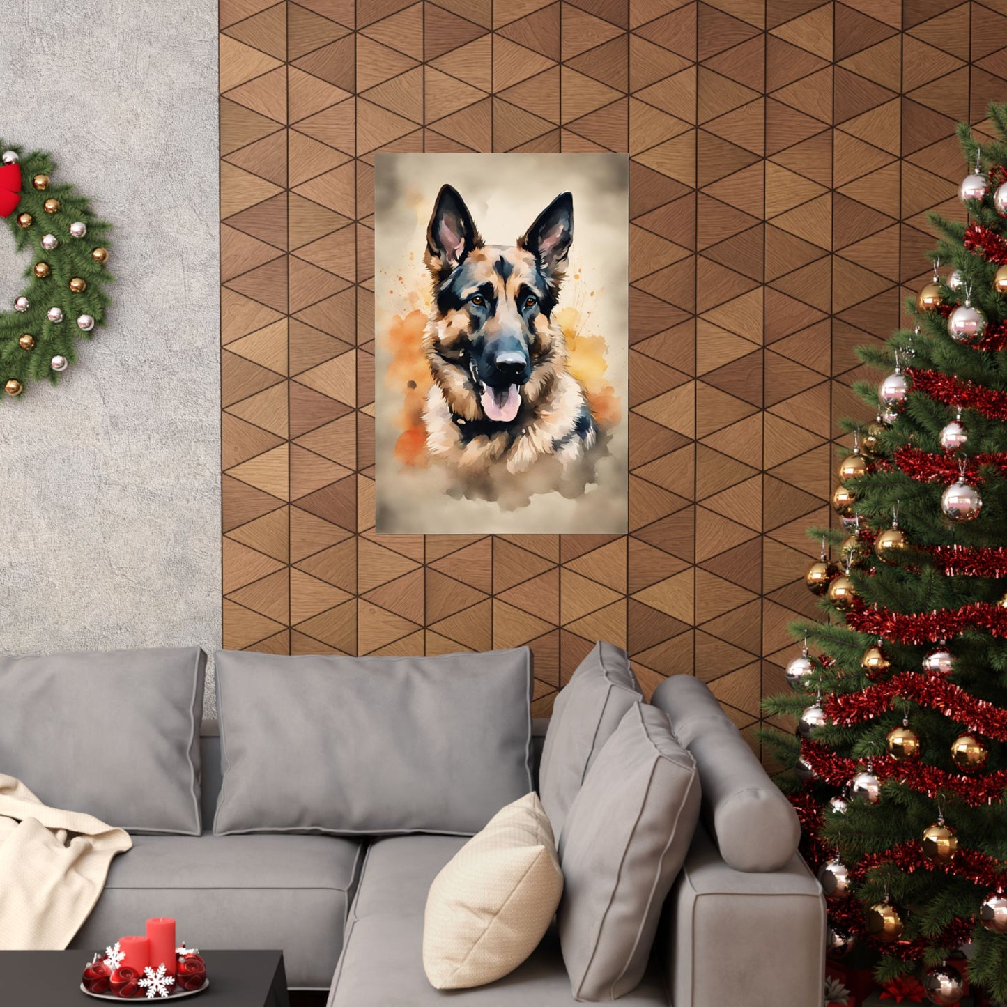 Dogs German Shepherd 01 Matte Vertical Poster