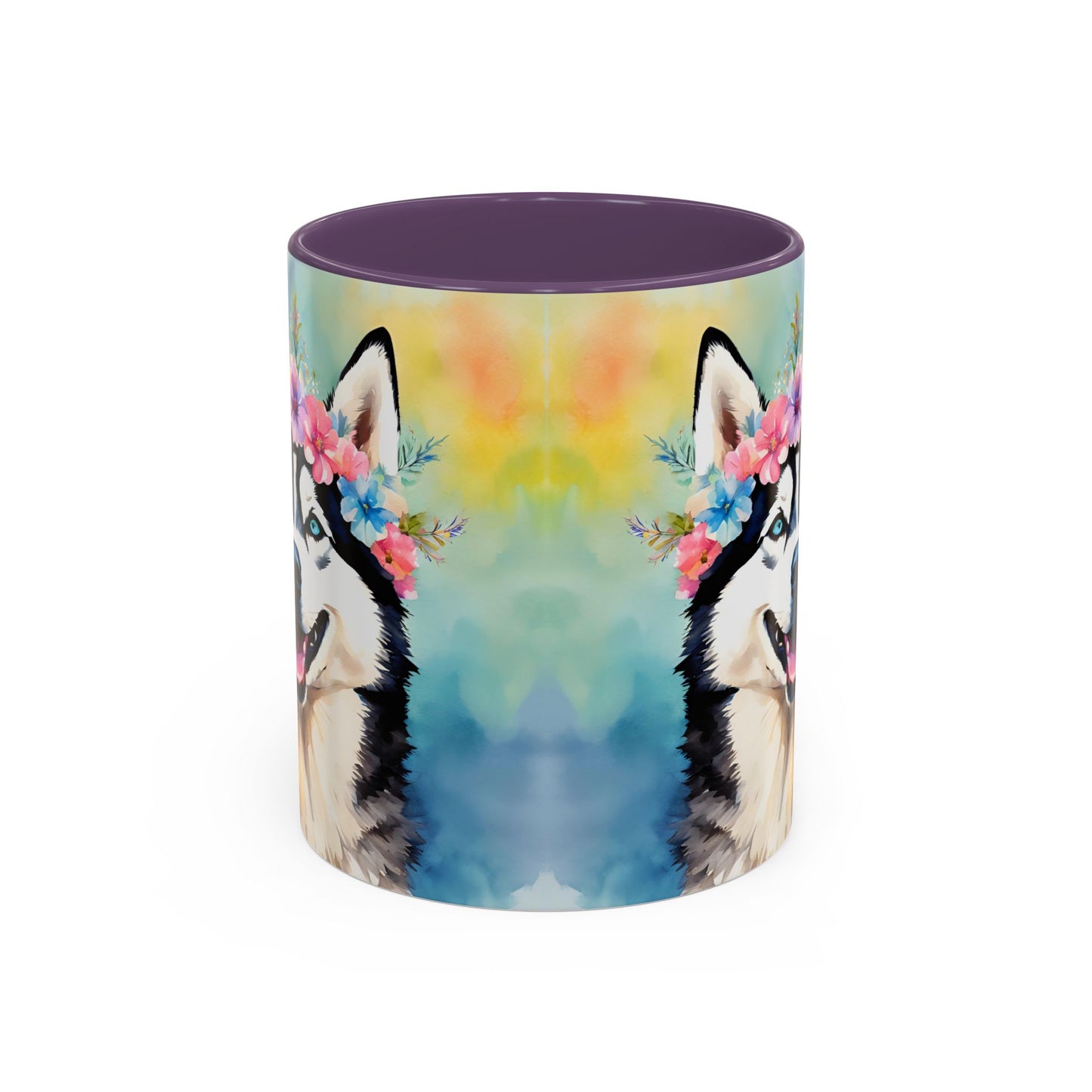 Husky 01 Accent Coffee Mug - Dog Lover Gift