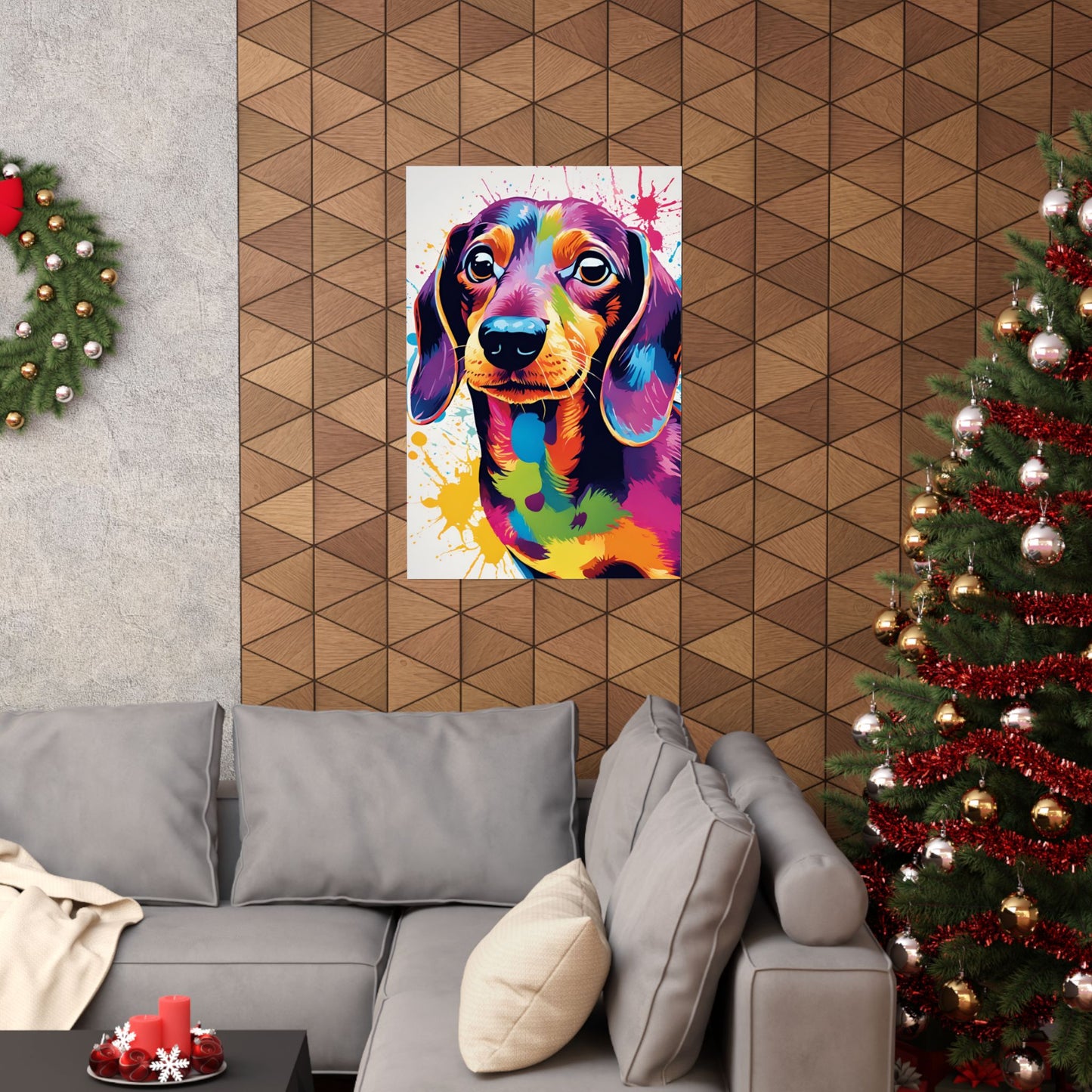 Multicolored Dachshund 01 Matte Vertical Poster