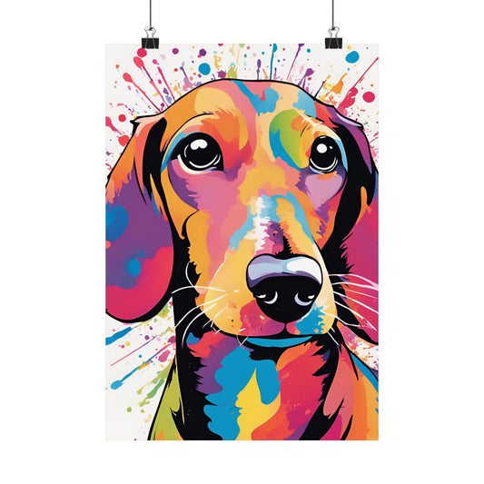 Multicolored Dachshund 02 Matte Vertical Poster