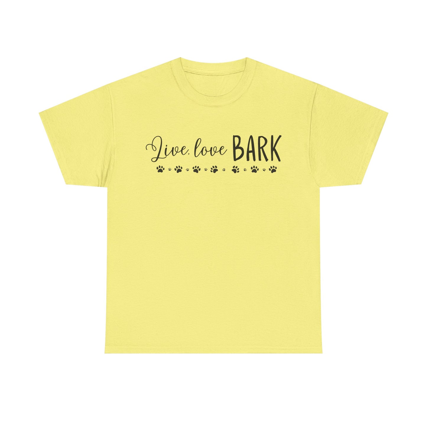 Live, love, BARK Unisex Heavy Cotton Tee