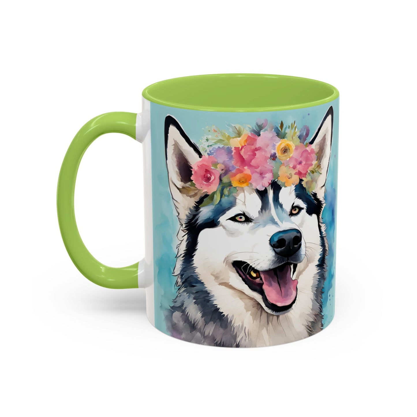 Husky 02 Accent Coffee Mug - Dog Lover Gift