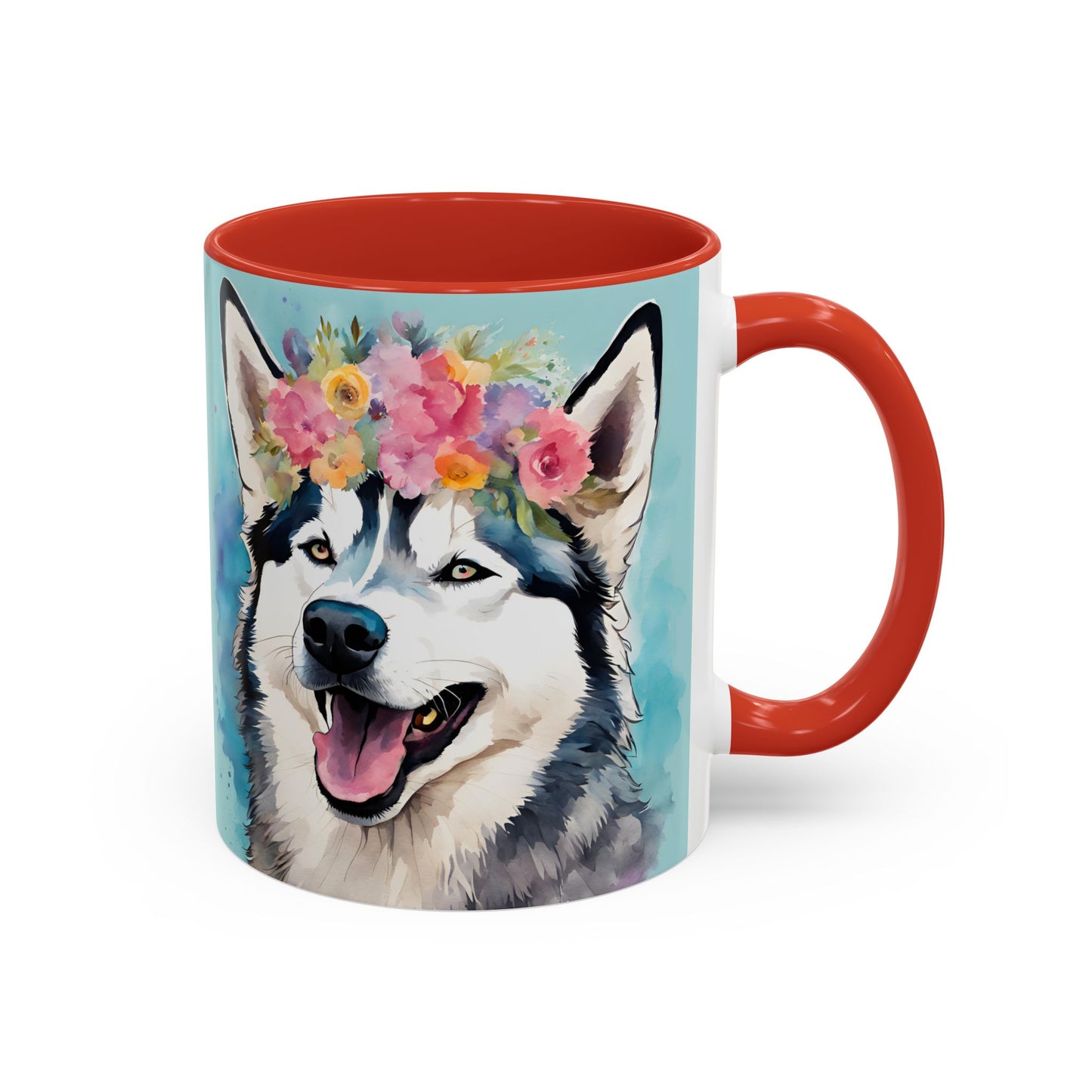 Husky 02 Accent Coffee Mug - Dog Lover Gift
