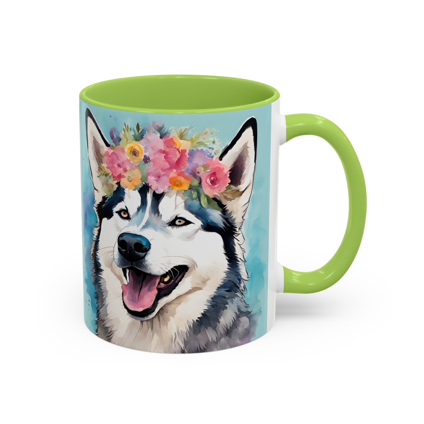 Husky 02 Accent Coffee Mug - Dog Lover Gift