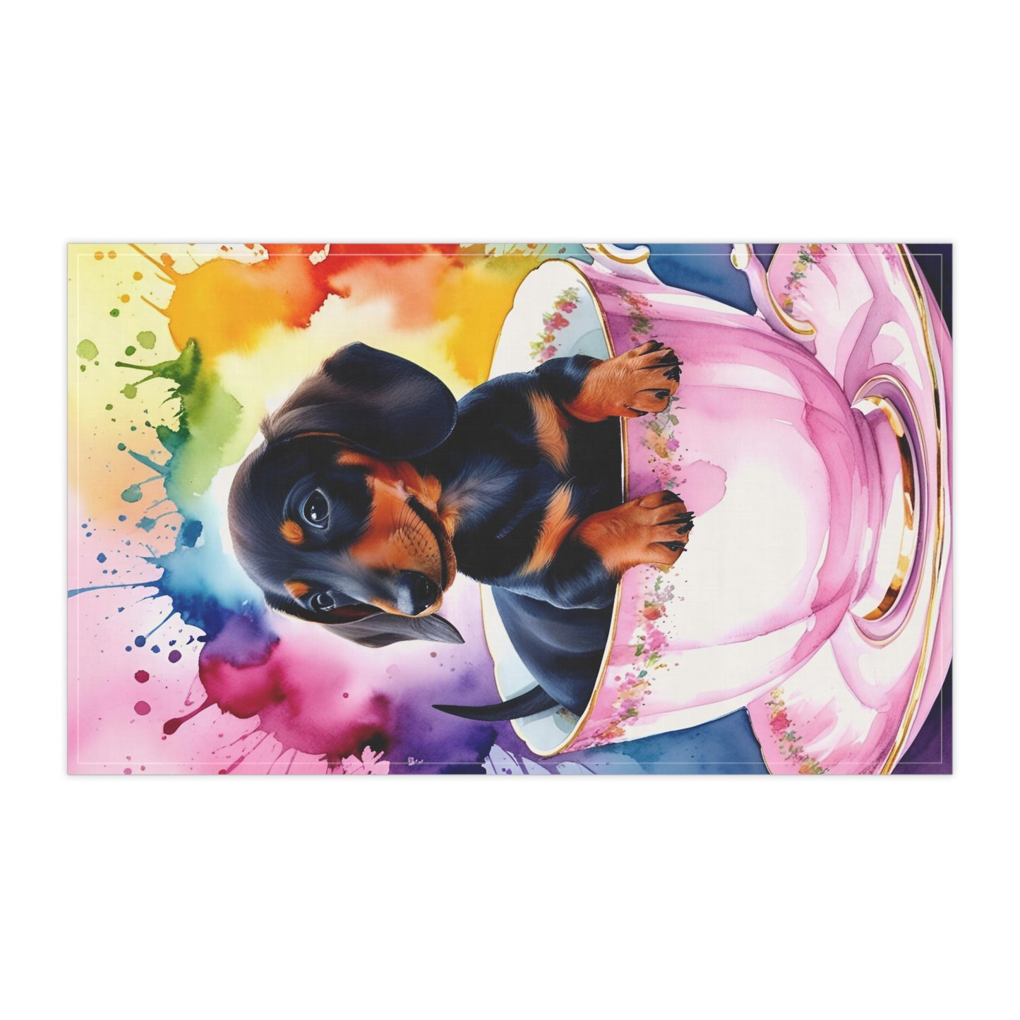 Dachshund Puppy In A Tea Cup 01 Kitchen Tea Towels