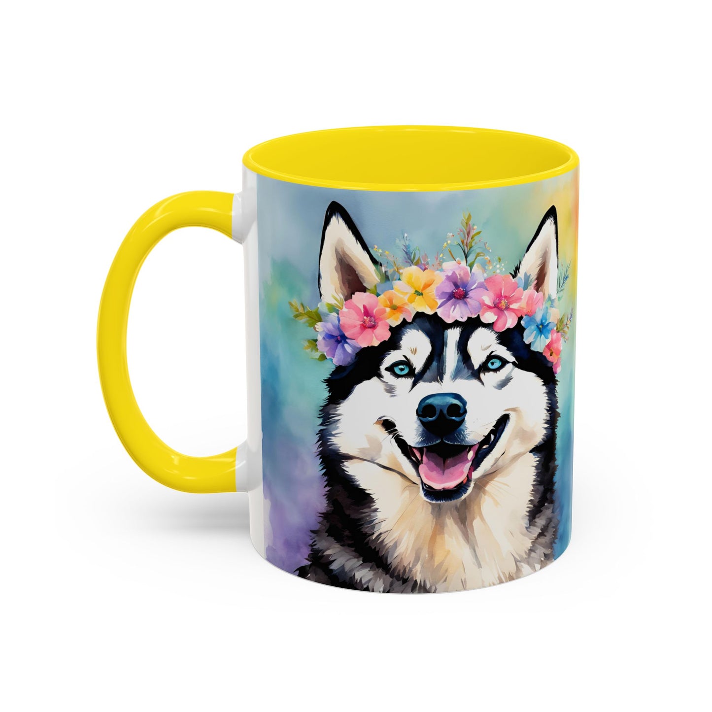 Husky 01 Accent Coffee Mug - Dog Lover Gift