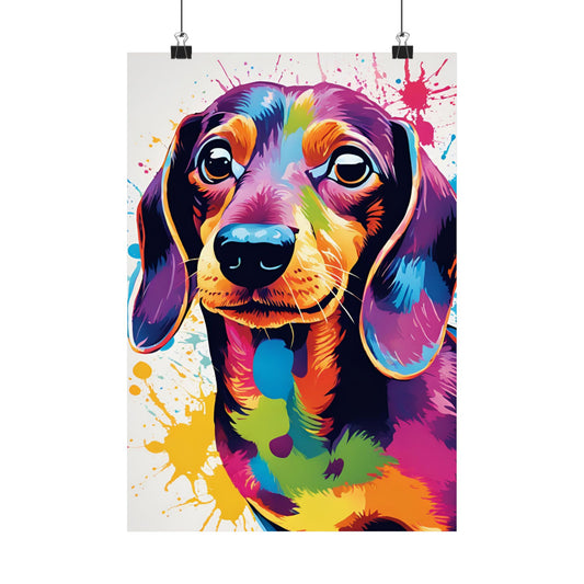 Multicolored Dachshund 01 Matte Vertical Poster