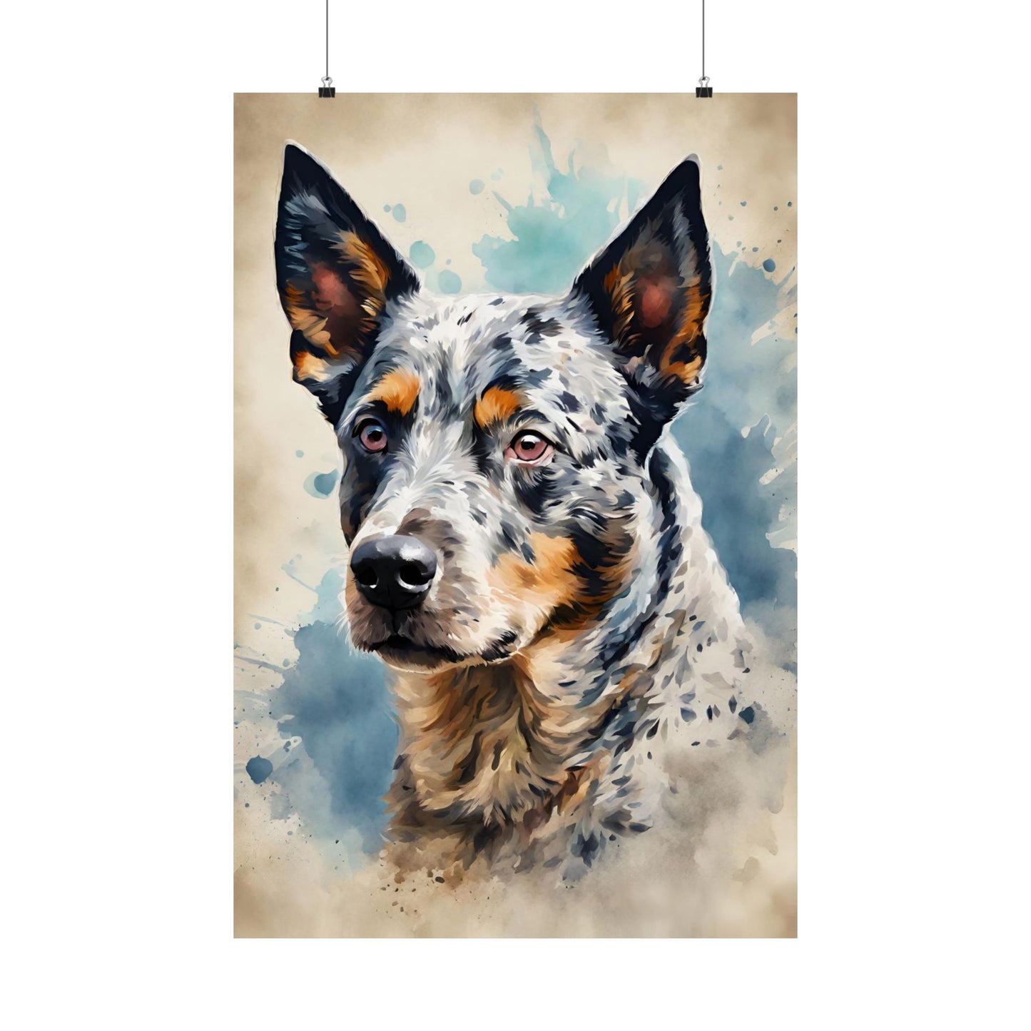 Dogs Australian Blue Heeler 01 Matte Vertical Poster