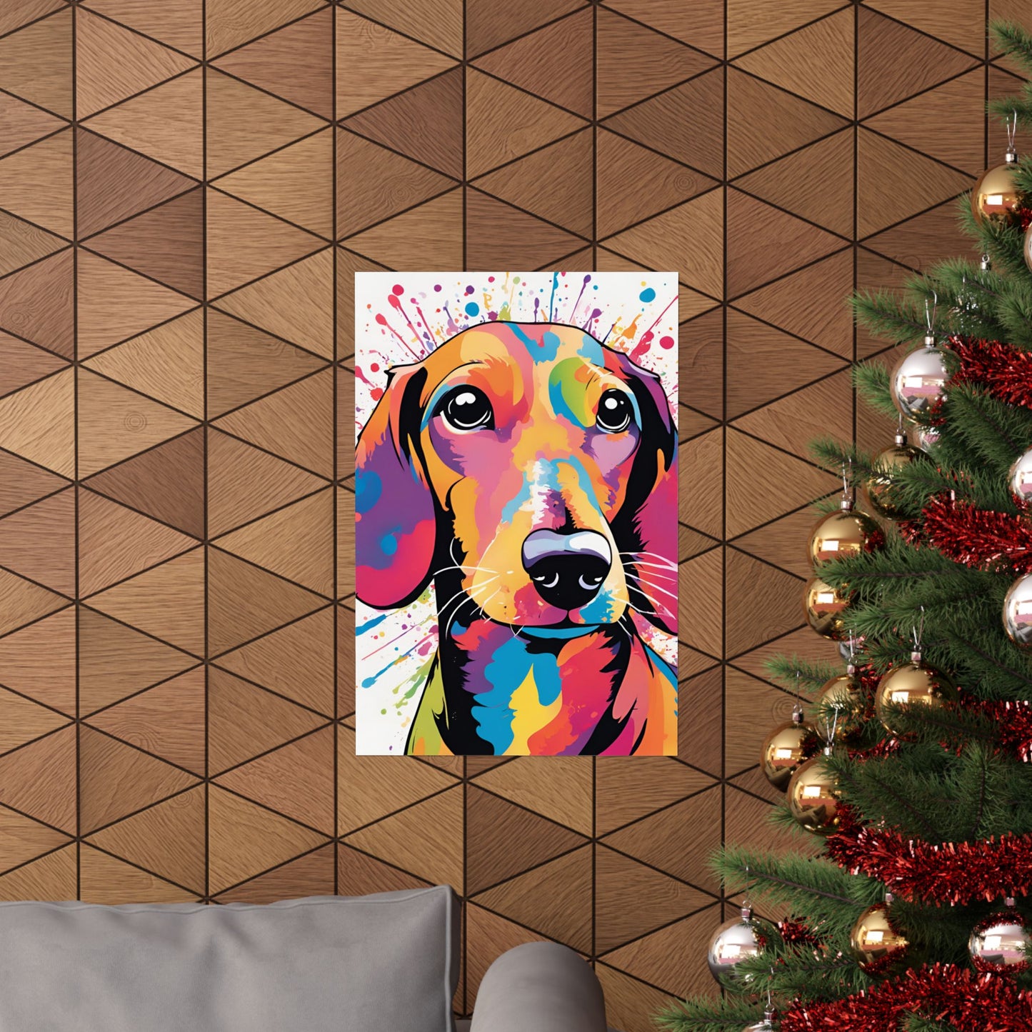 Multicolored Dachshund 02 Matte Vertical Poster