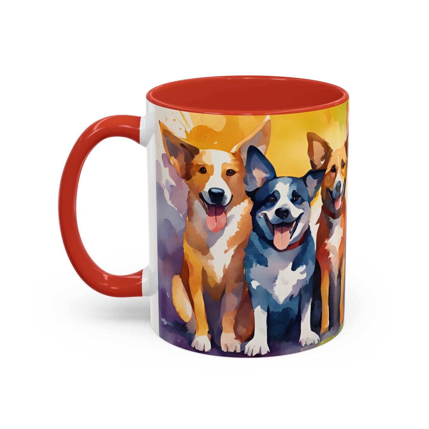 Multicoloured Doggies 11 Accent Mug 11oz