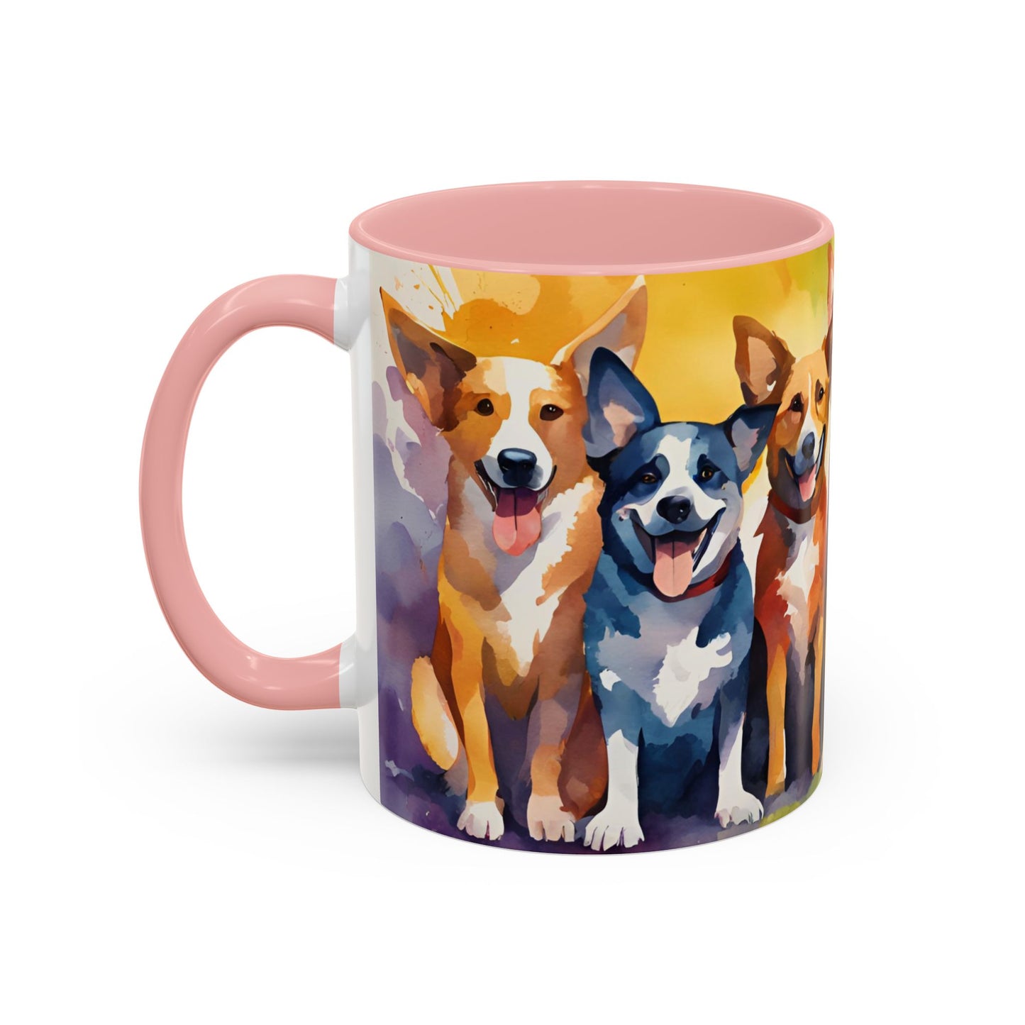 Multicoloured Doggies 11 Accent Mug 11oz