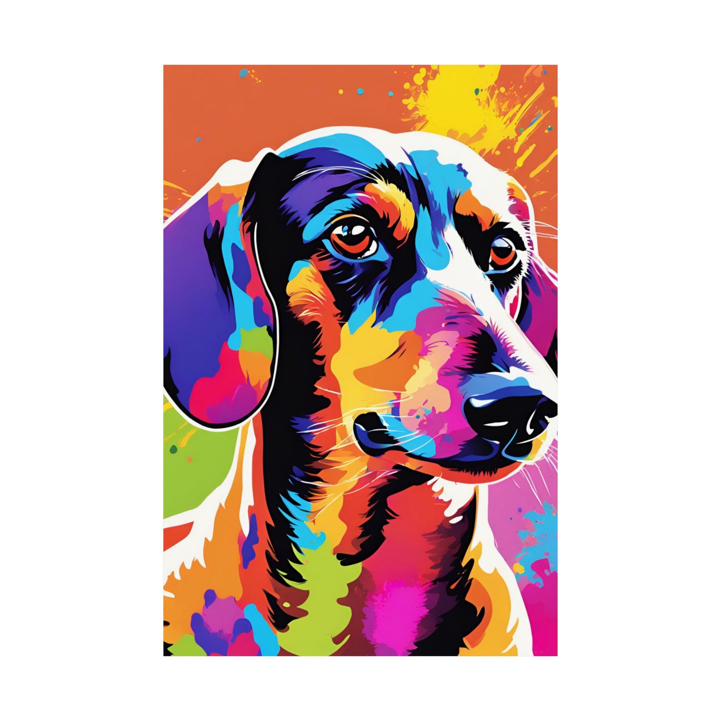 Multicolored Dachshund 03 Matte Vertical Poster
