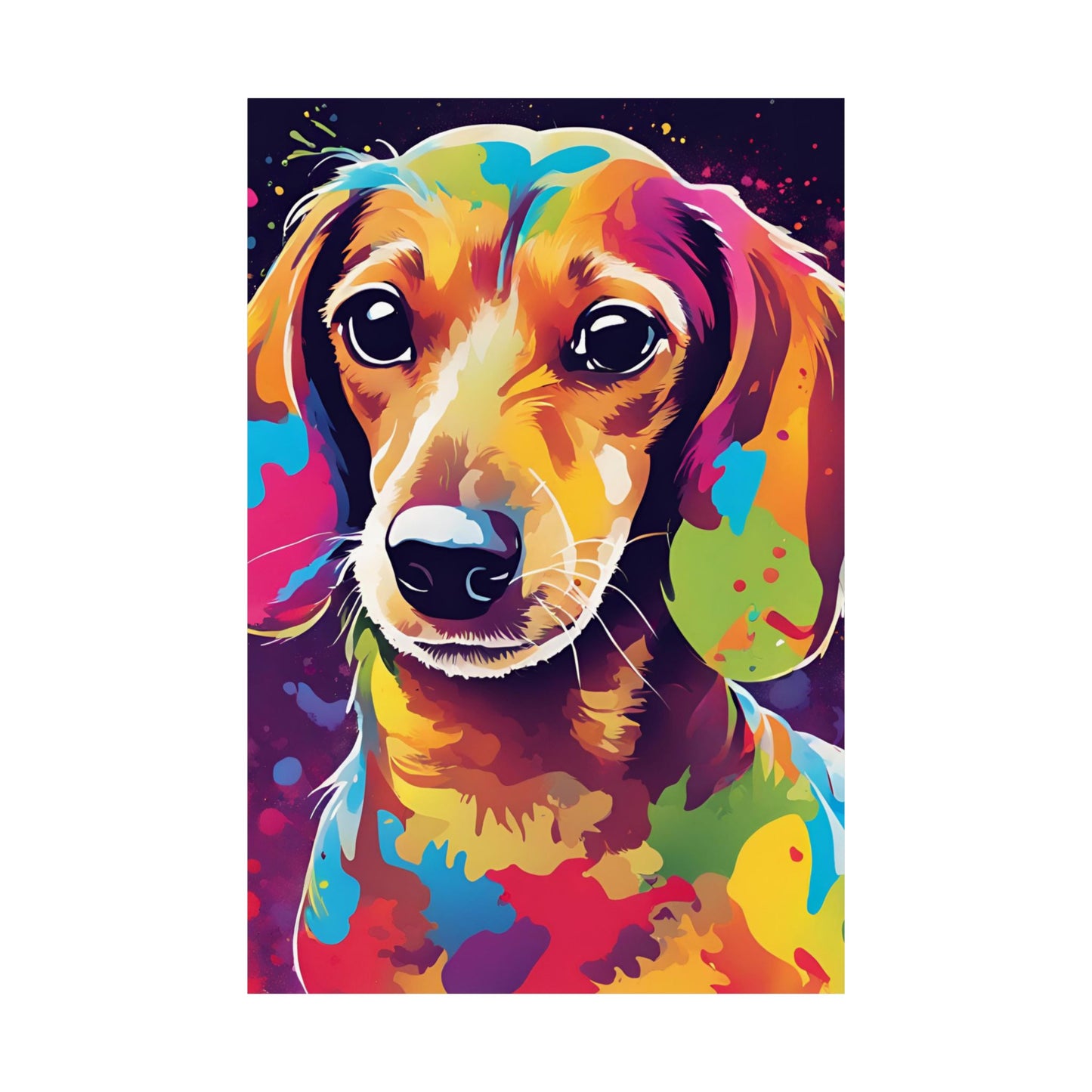 Multicolored Dachshund 04 Matte Vertical Poster