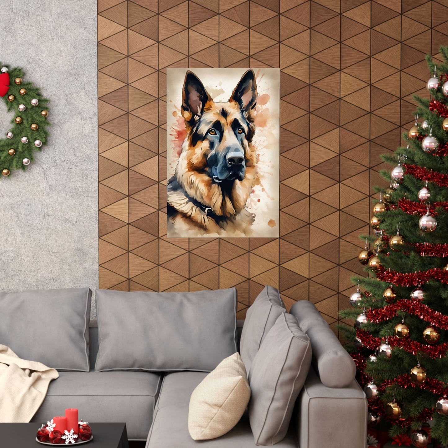Dogs German Shepherd 02 Matte Vertical Poster