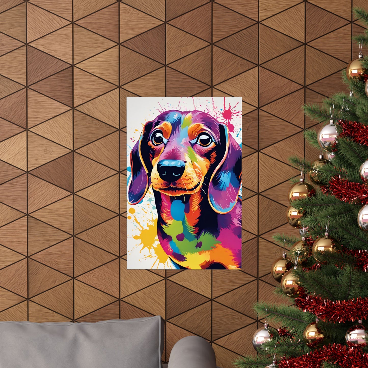 Multicolored Dachshund 01 Matte Vertical Poster
