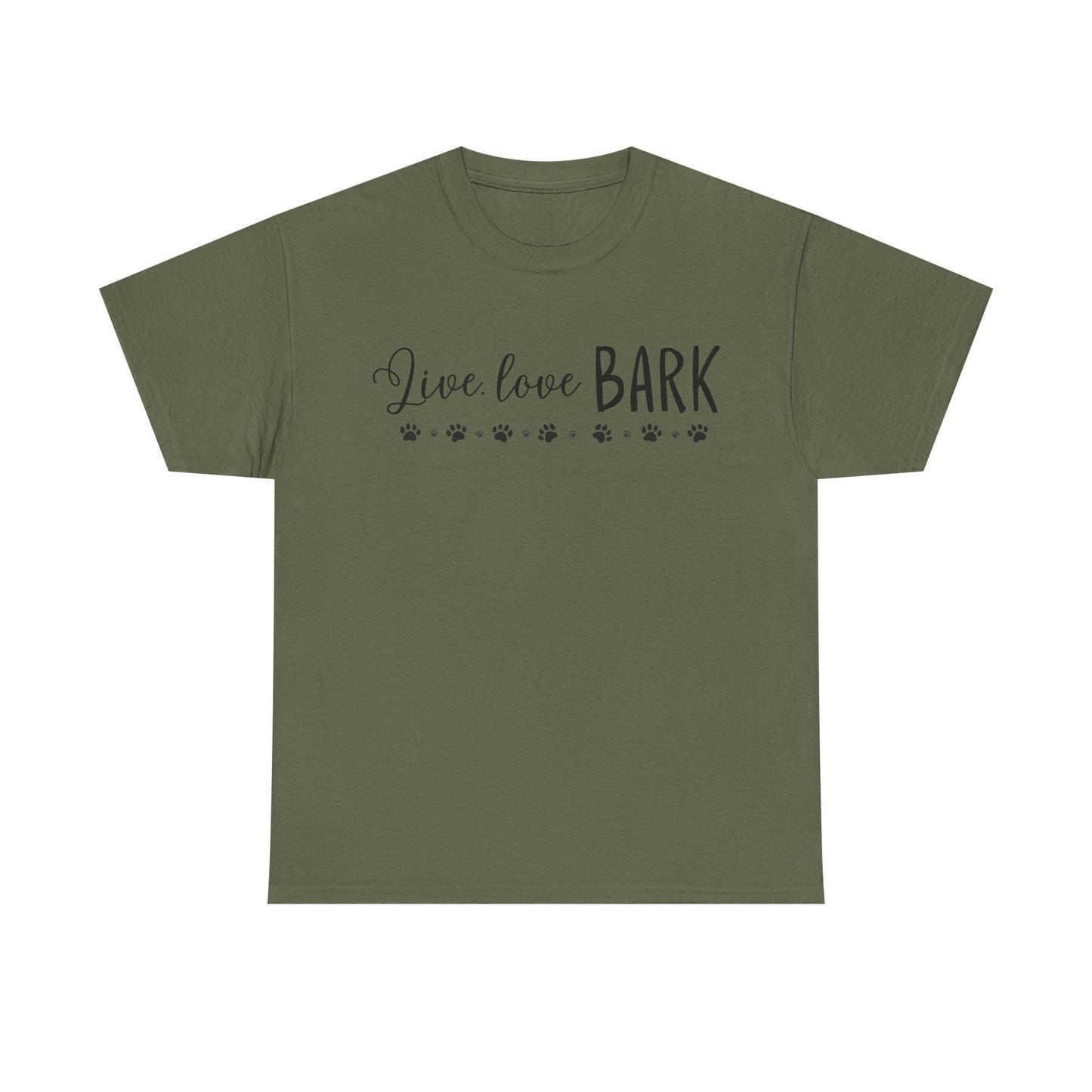 Live, love, BARK Unisex Heavy Cotton Tee