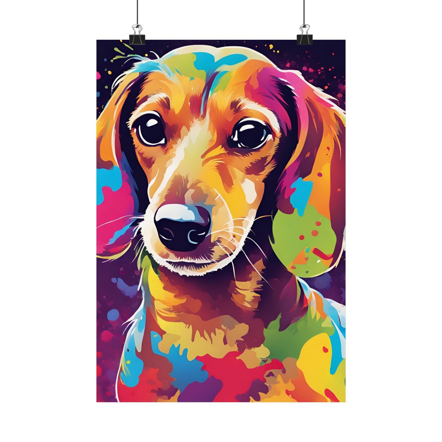 Multicolored Dachshund 04 Matte Vertical Poster