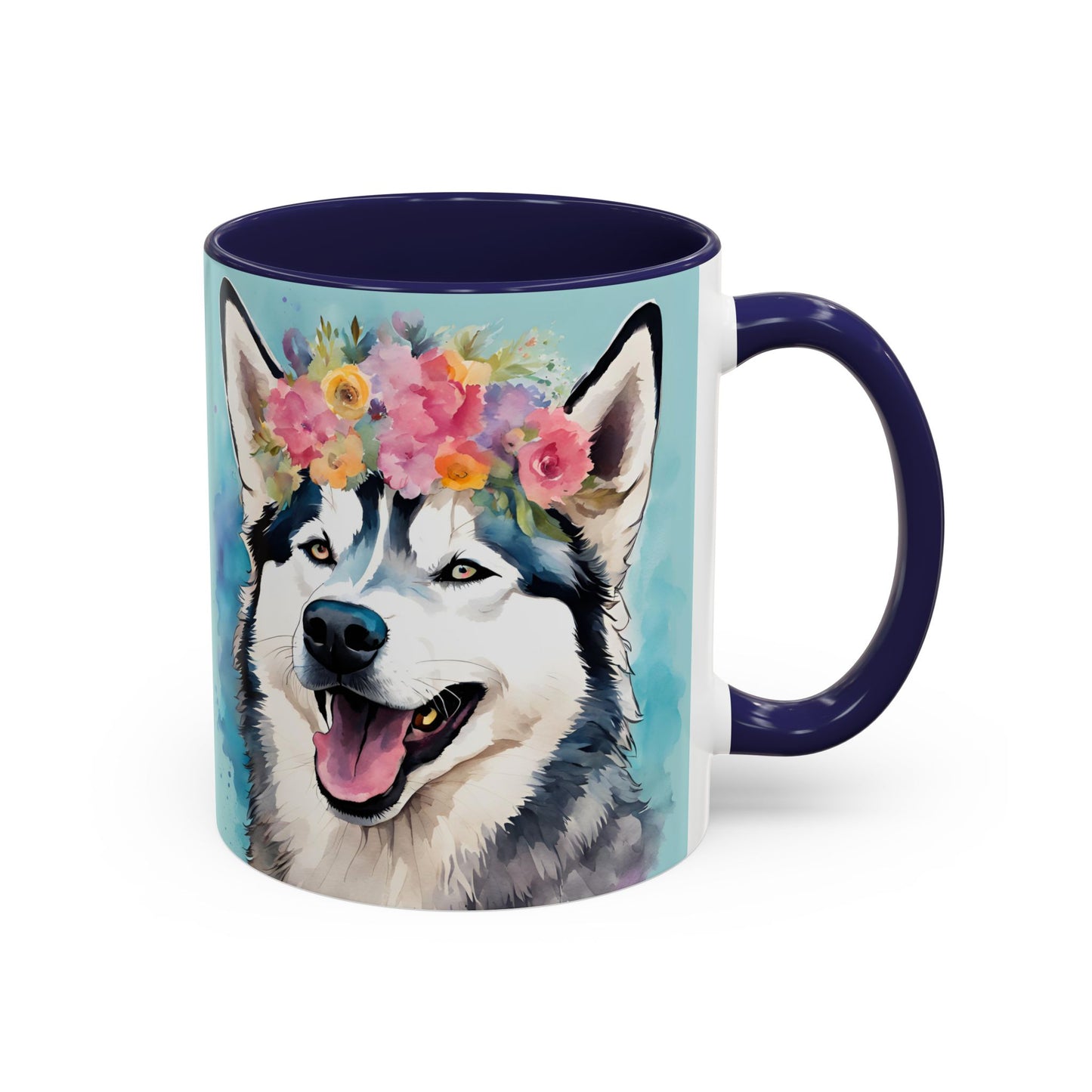 Husky 02 Accent Coffee Mug - Dog Lover Gift