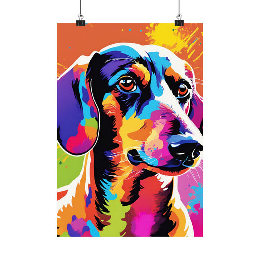 Multicolored Dachshund 03 Matte Vertical Poster