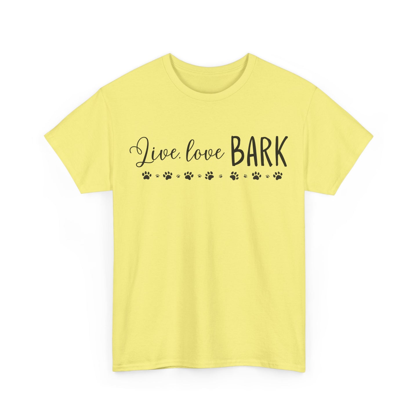 Live, love, BARK Unisex Heavy Cotton Tee