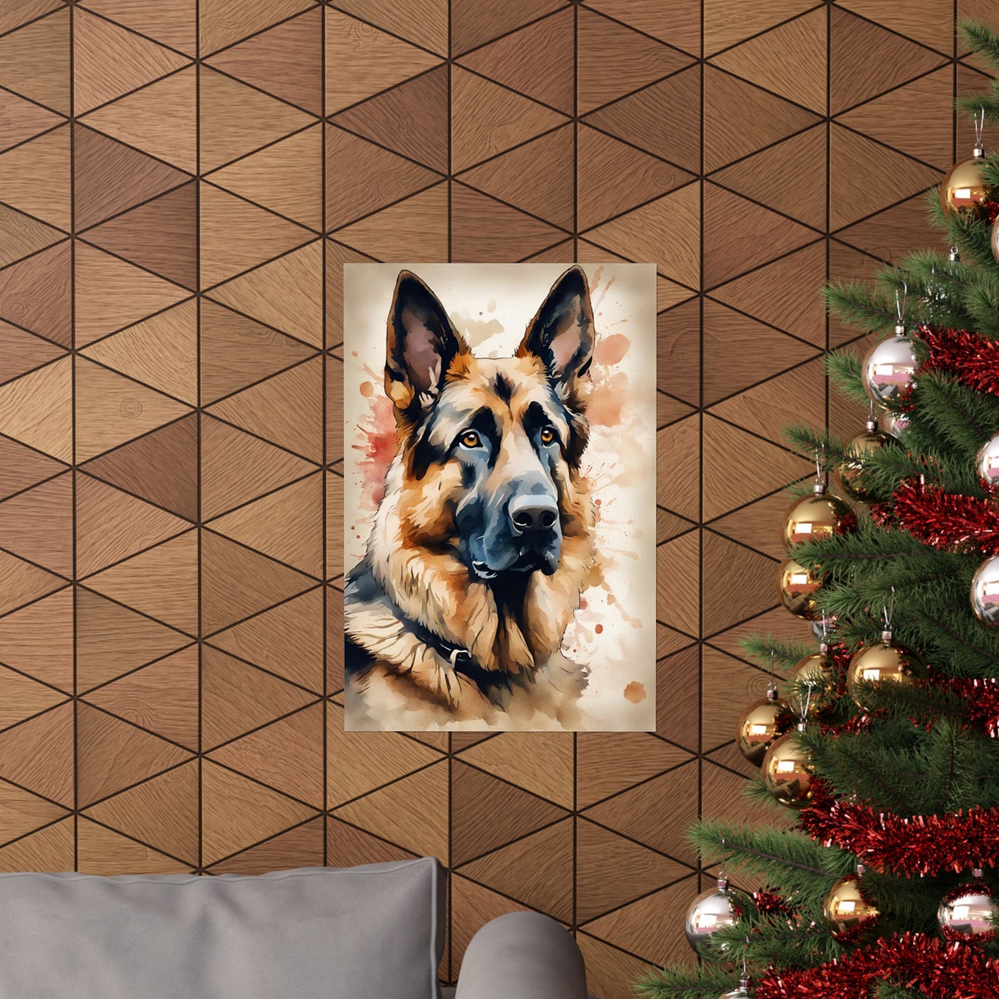 Dogs German Shepherd 02 Matte Vertical Poster