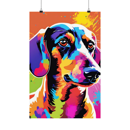Multicolored Dachshund 03 Matte Vertical Poster
