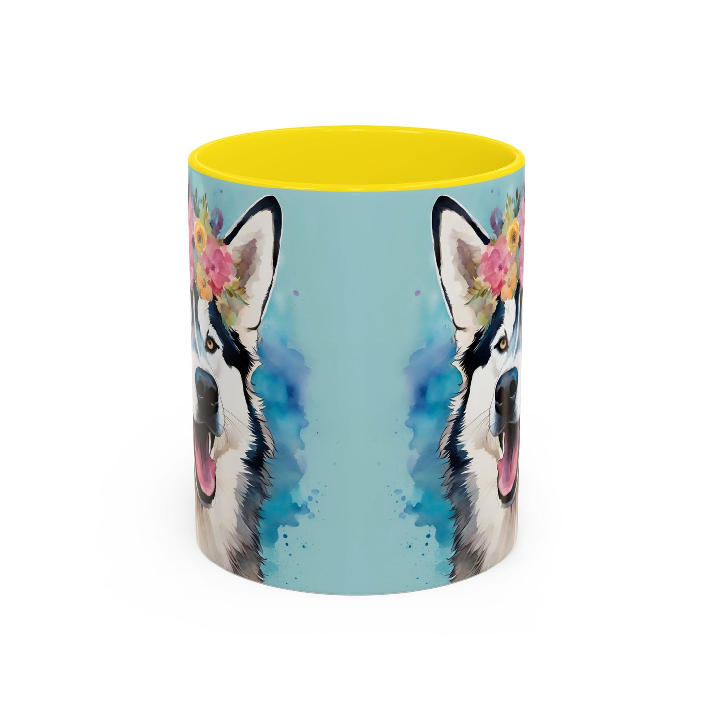 Husky 02 Accent Coffee Mug - Dog Lover Gift