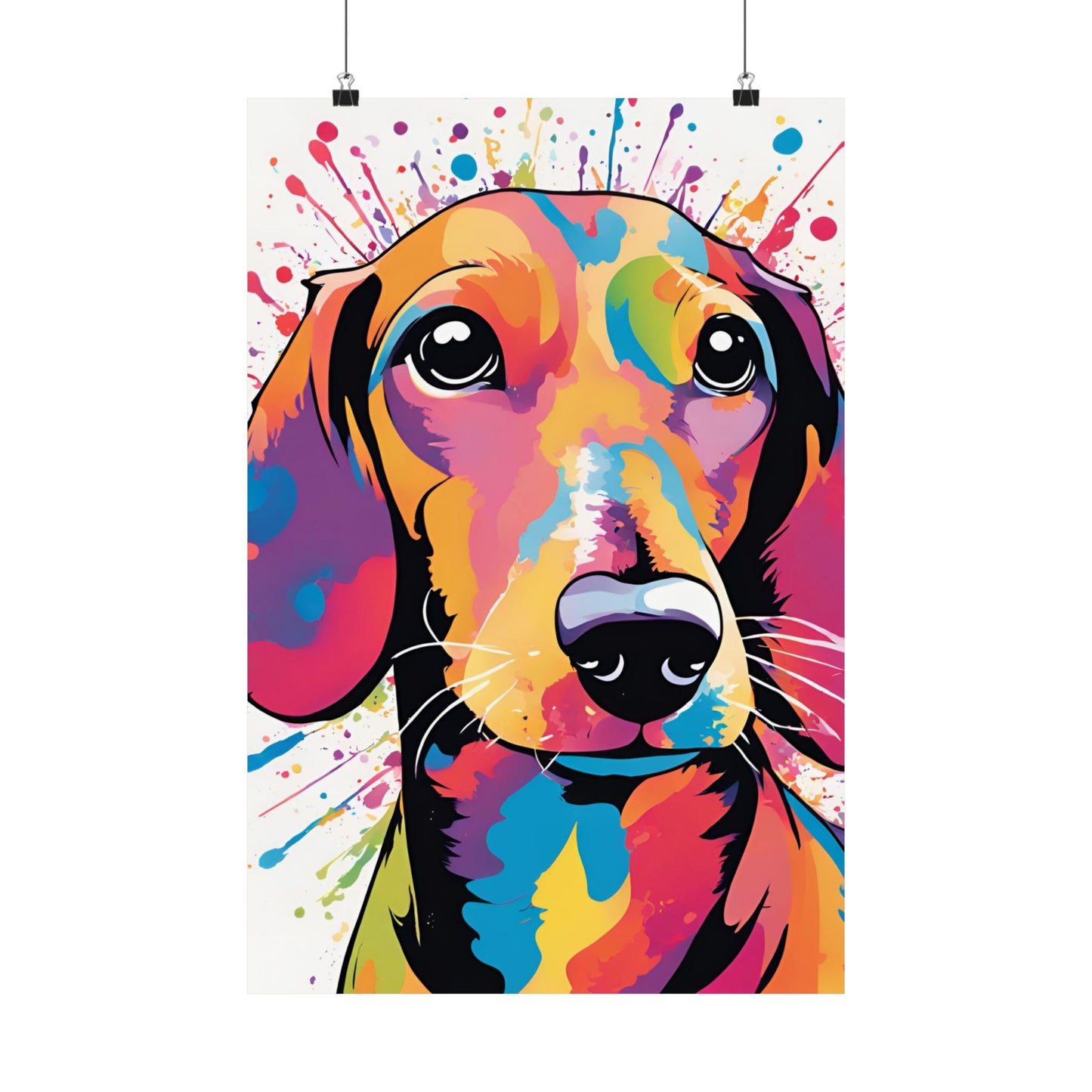 Multicolored Dachshund 02 Matte Vertical Poster