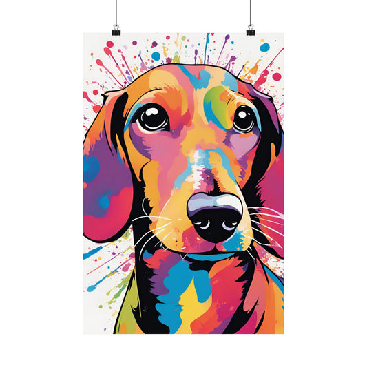 Multicolored Dachshund 02 Matte Vertical Poster