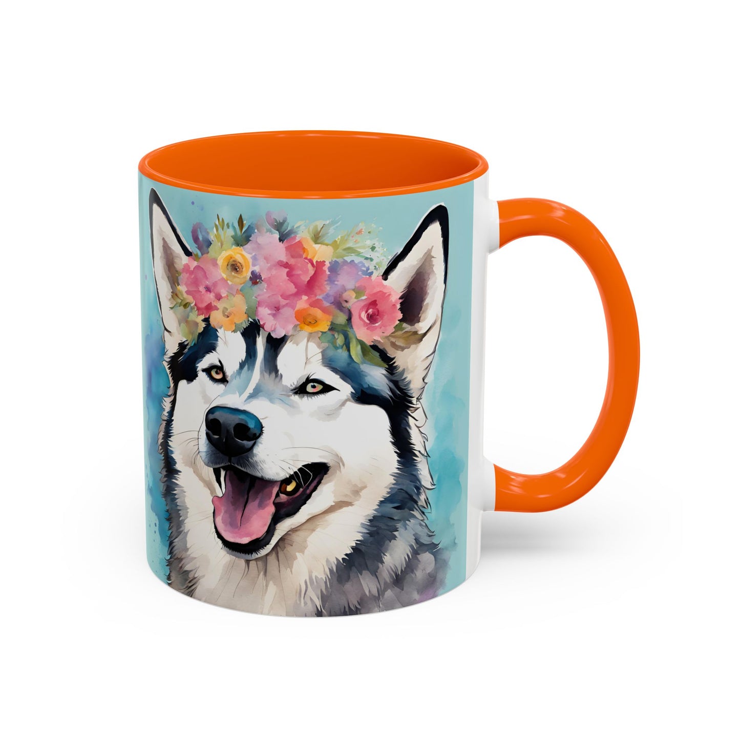 Husky 02 Accent Coffee Mug - Dog Lover Gift