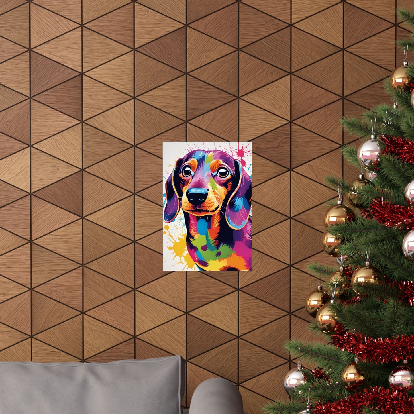 Multicolored Dachshund 01 Matte Vertical Poster