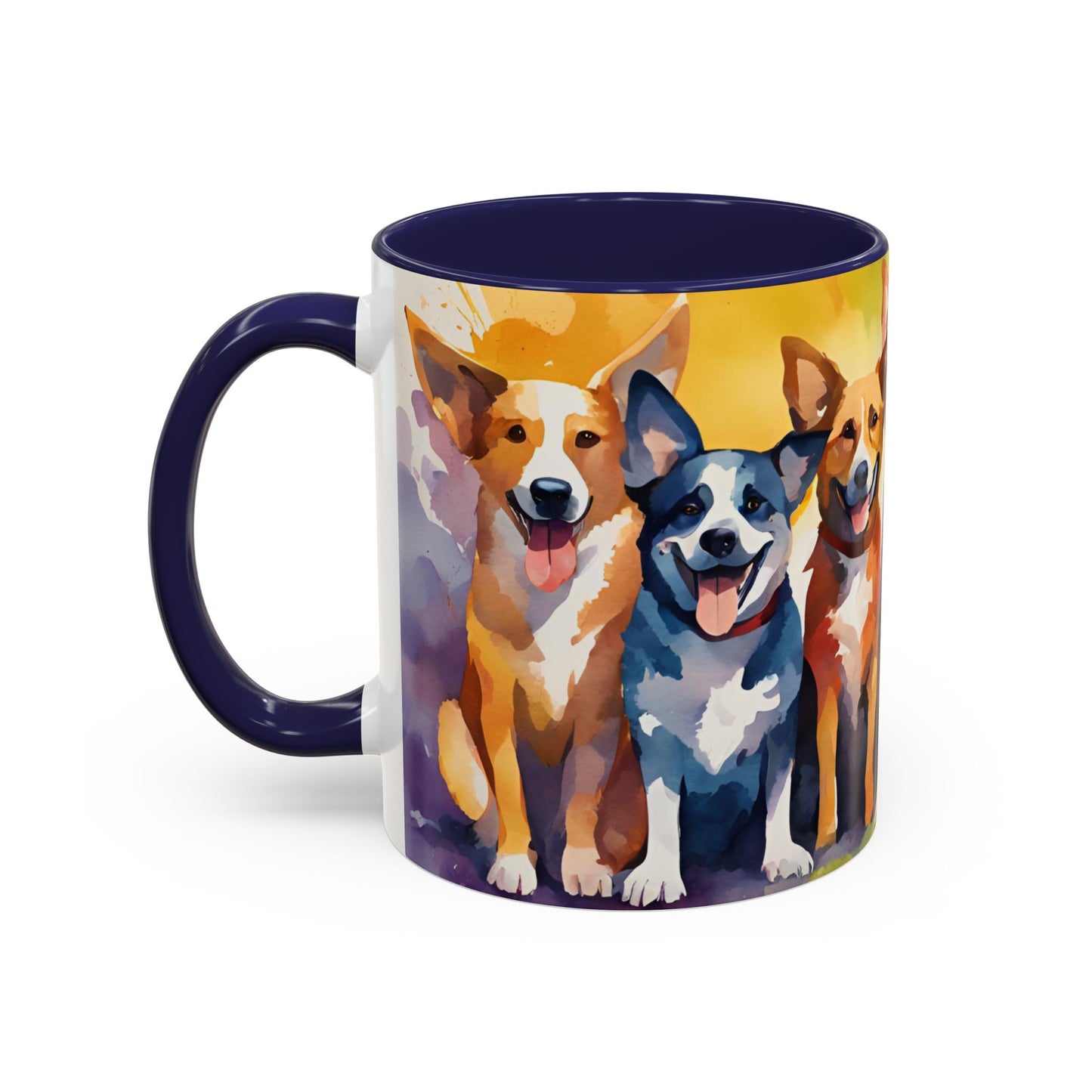 Multicoloured Doggies 11 Accent Mug 11oz