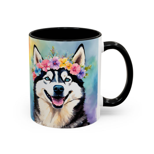 Husky 01 Accent Coffee Mug - Dog Lover Gift