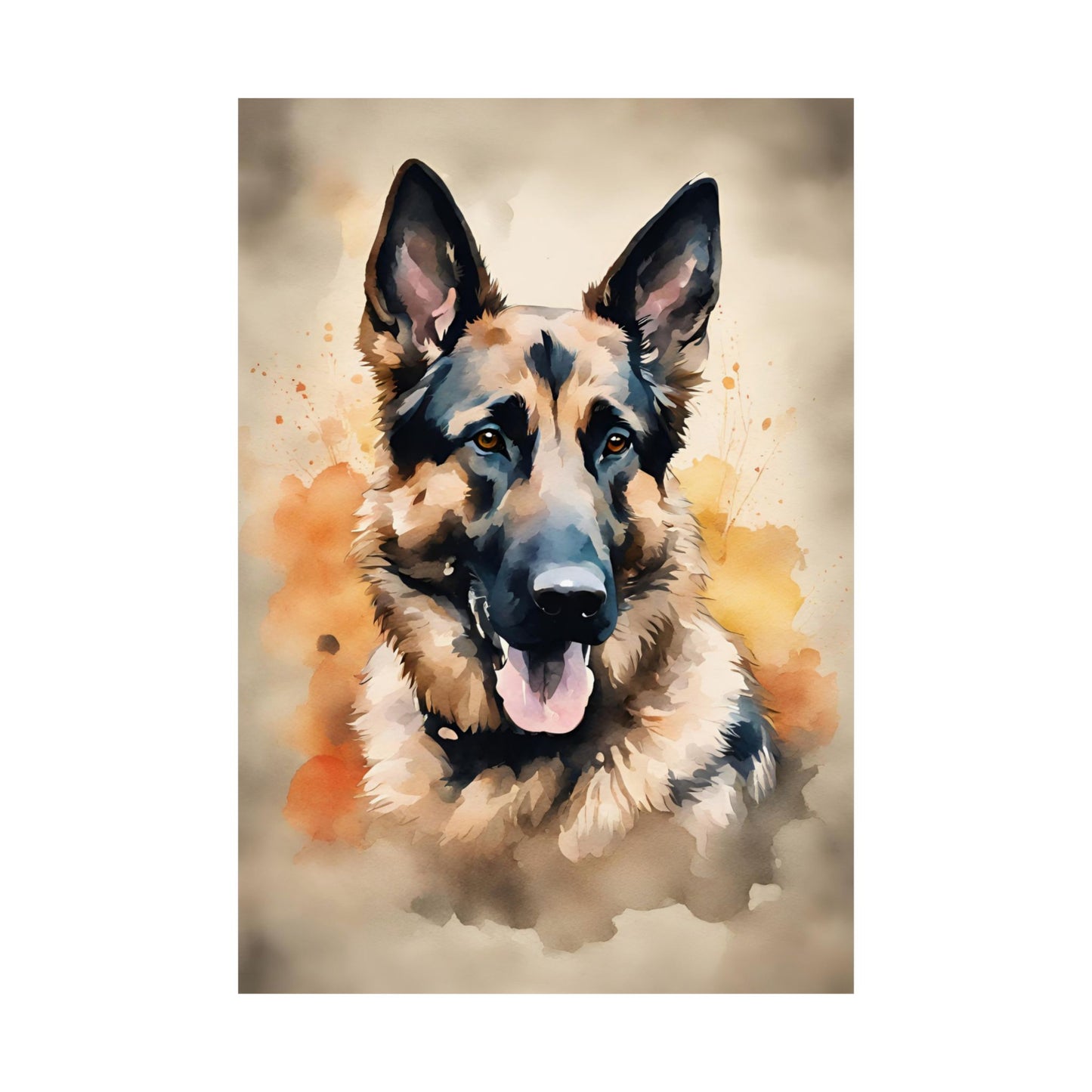Dogs German Shepherd 01 Matte Vertical Poster