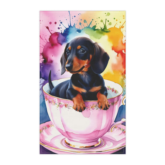 Dachshund Puppy In A Tea Cup 01 Kitchen Tea Towels
