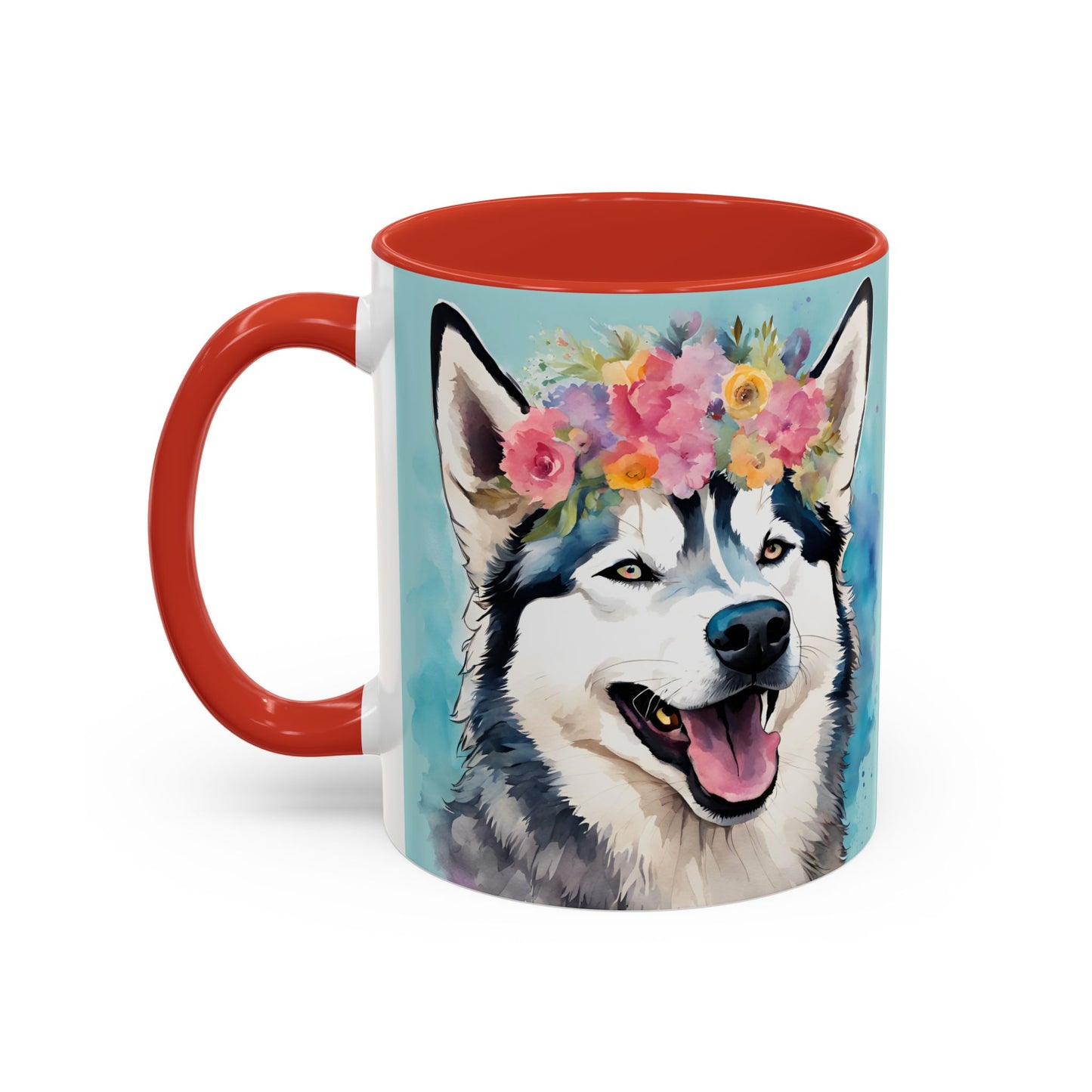 Husky 02 Accent Coffee Mug - Dog Lover Gift