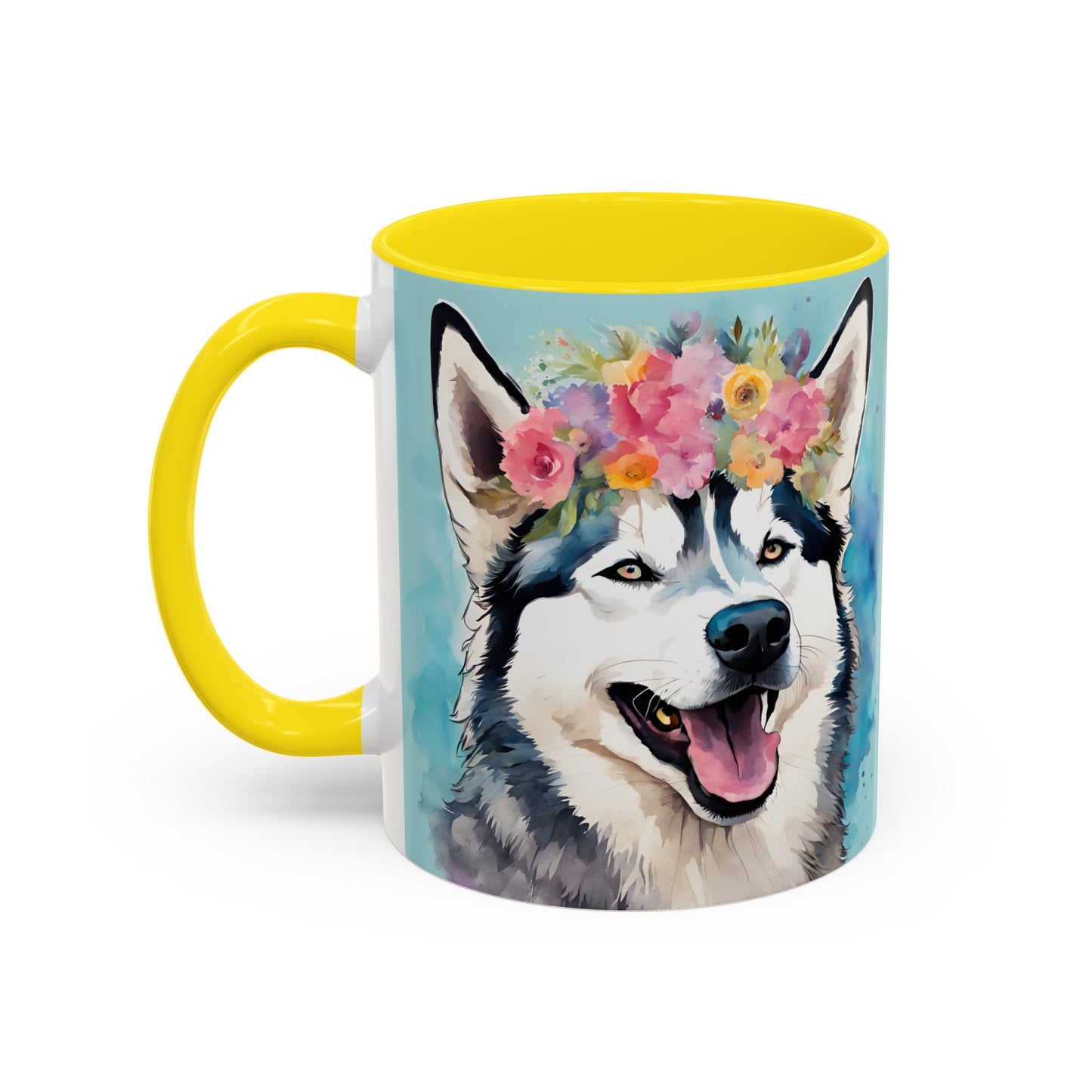 Husky 02 Accent Coffee Mug - Dog Lover Gift