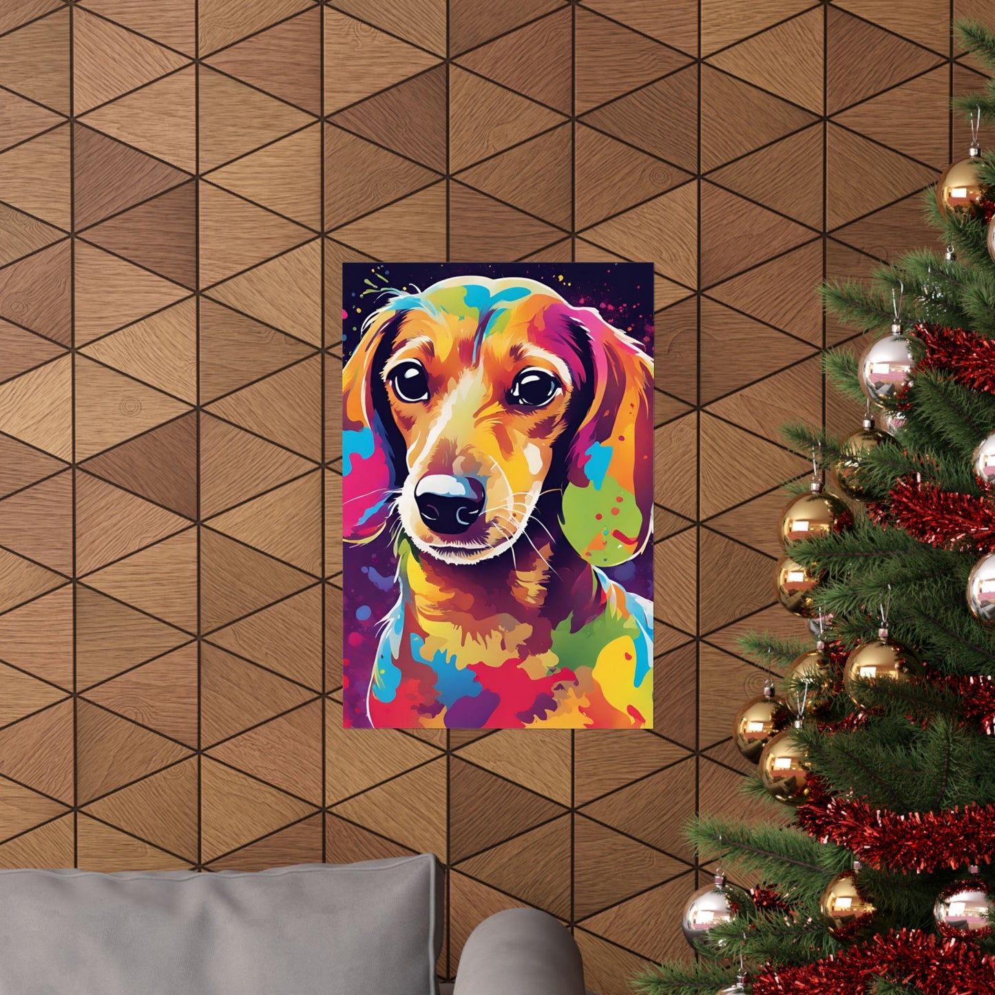 Multicolored Dachshund 04 Matte Vertical Poster