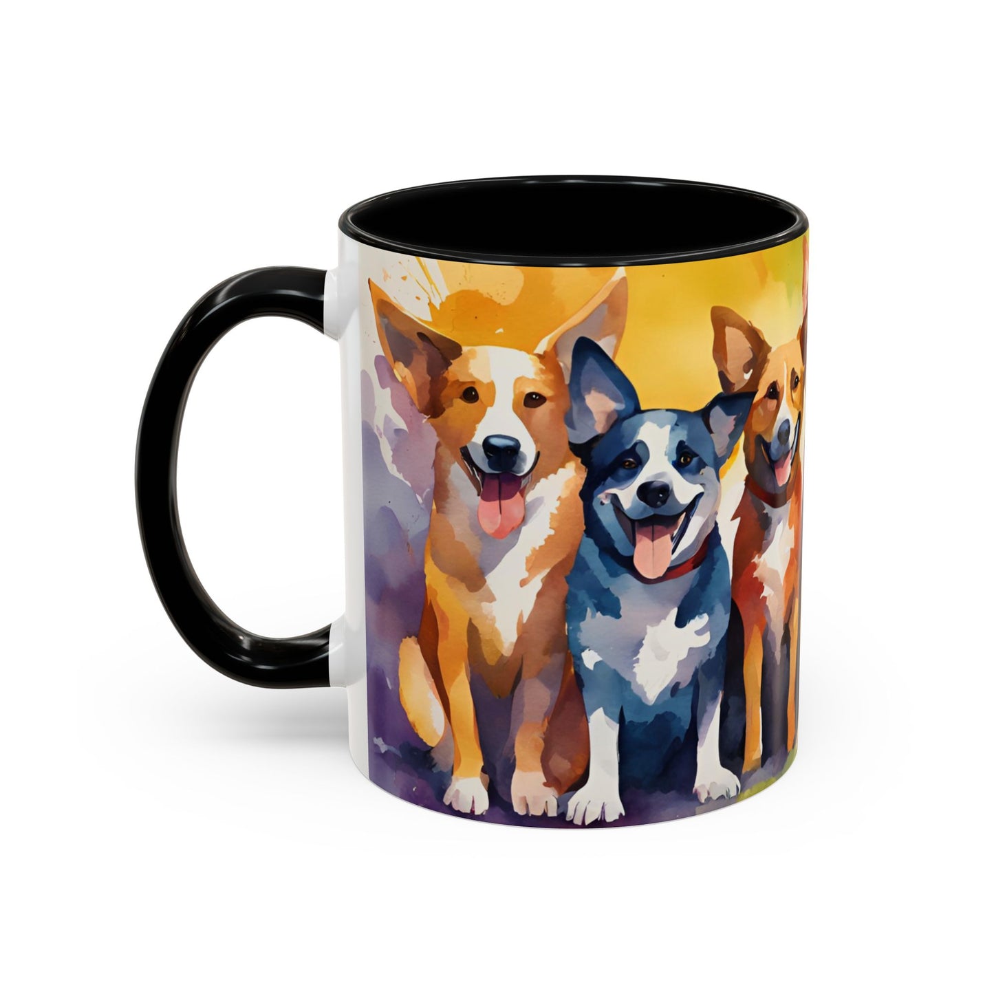 Multicoloured Doggies 11 Accent Mug 11oz