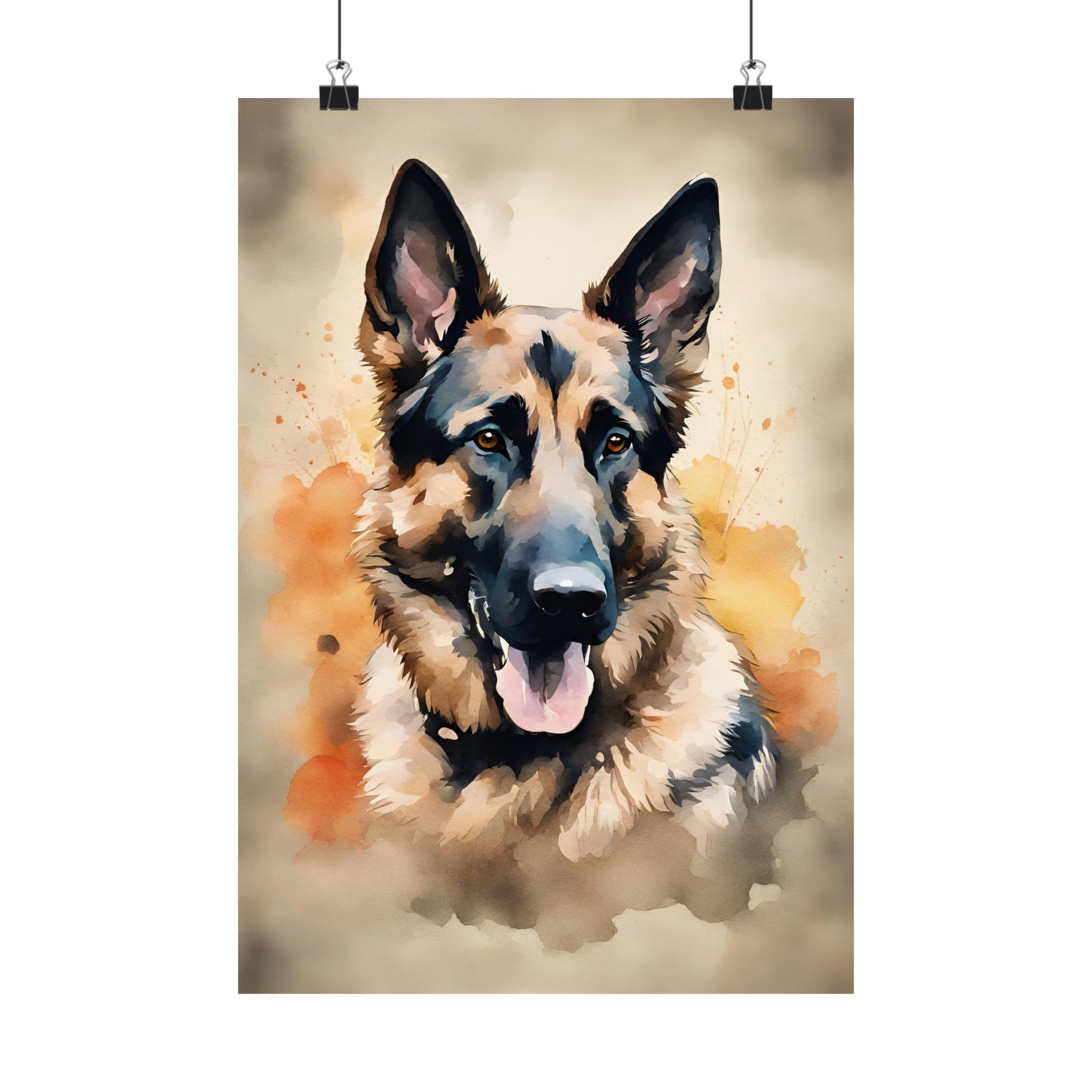 Dogs German Shepherd 01 Matte Vertical Poster