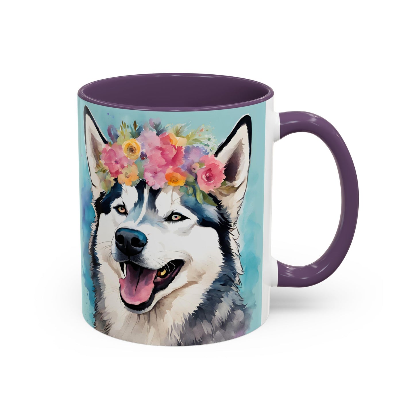 Husky 02 Accent Coffee Mug - Dog Lover Gift