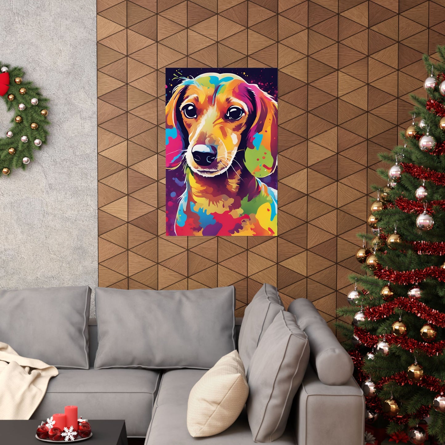 Multicolored Dachshund 04 Matte Vertical Poster