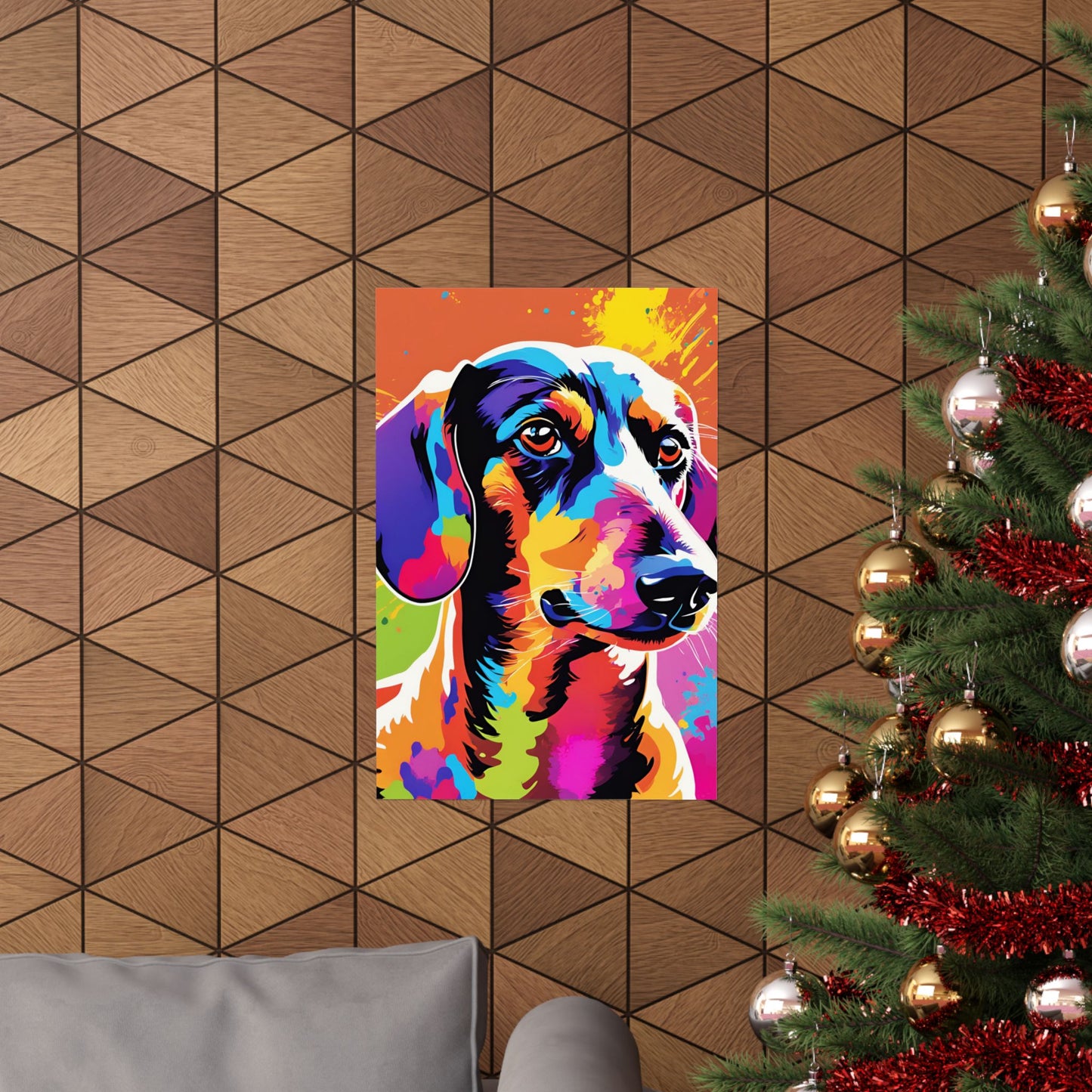 Multicolored Dachshund 03 Matte Vertical Poster