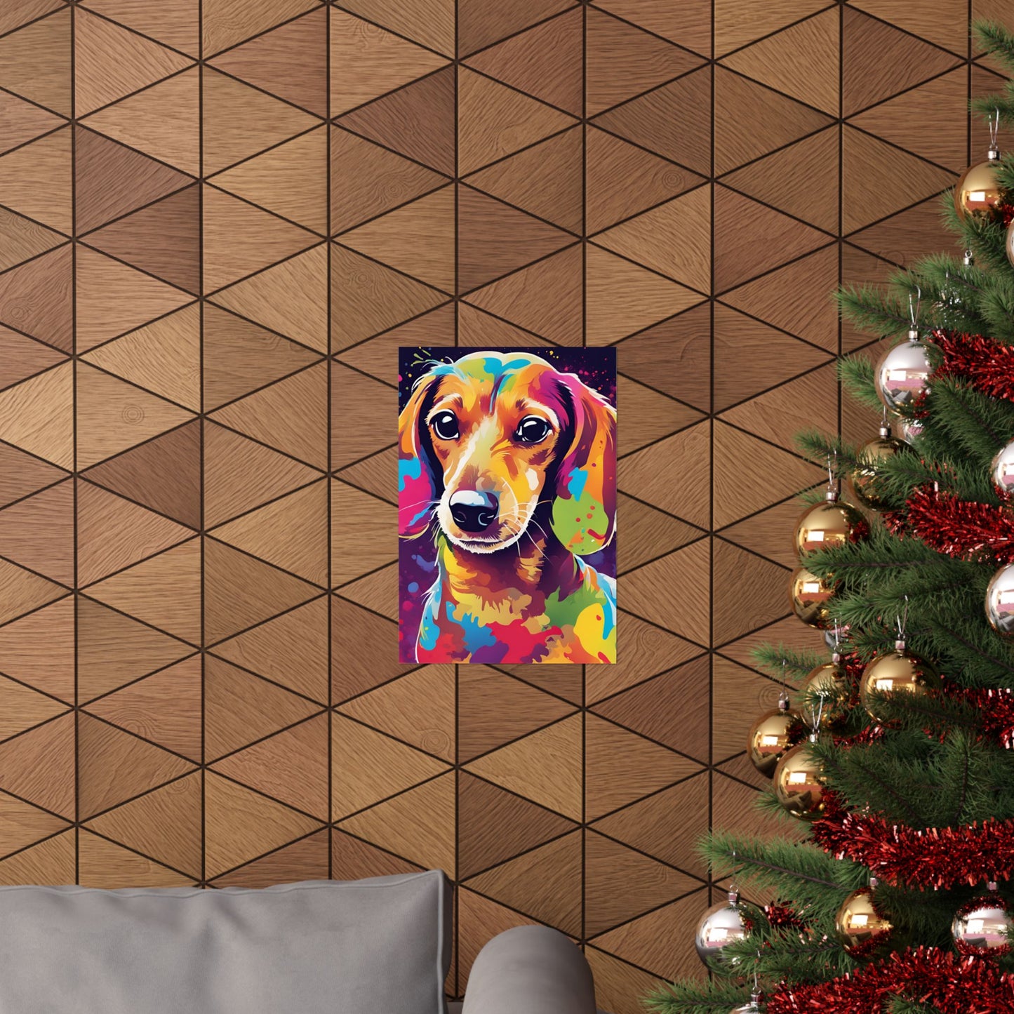 Multicolored Dachshund 04 Matte Vertical Poster