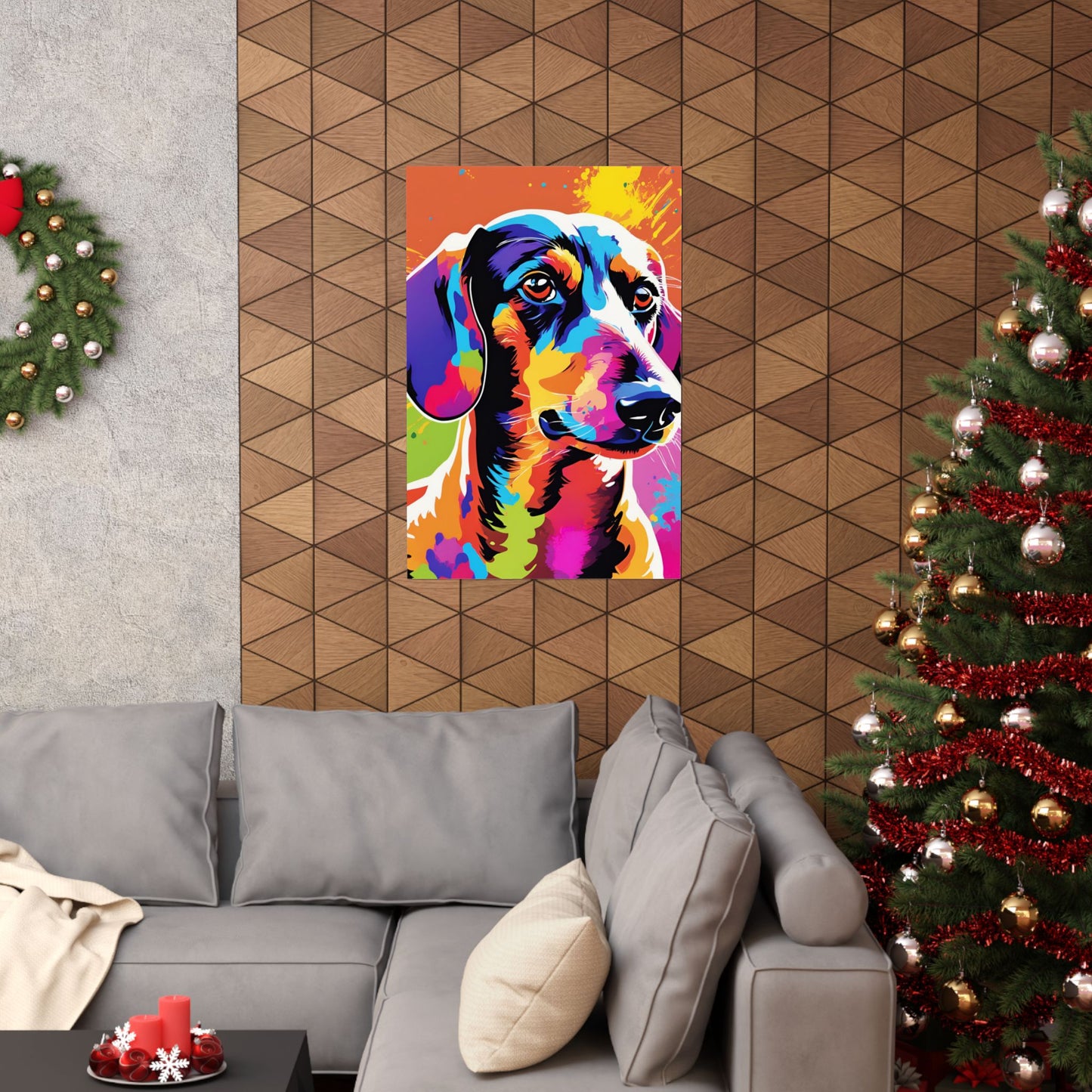 Multicolored Dachshund 03 Matte Vertical Poster