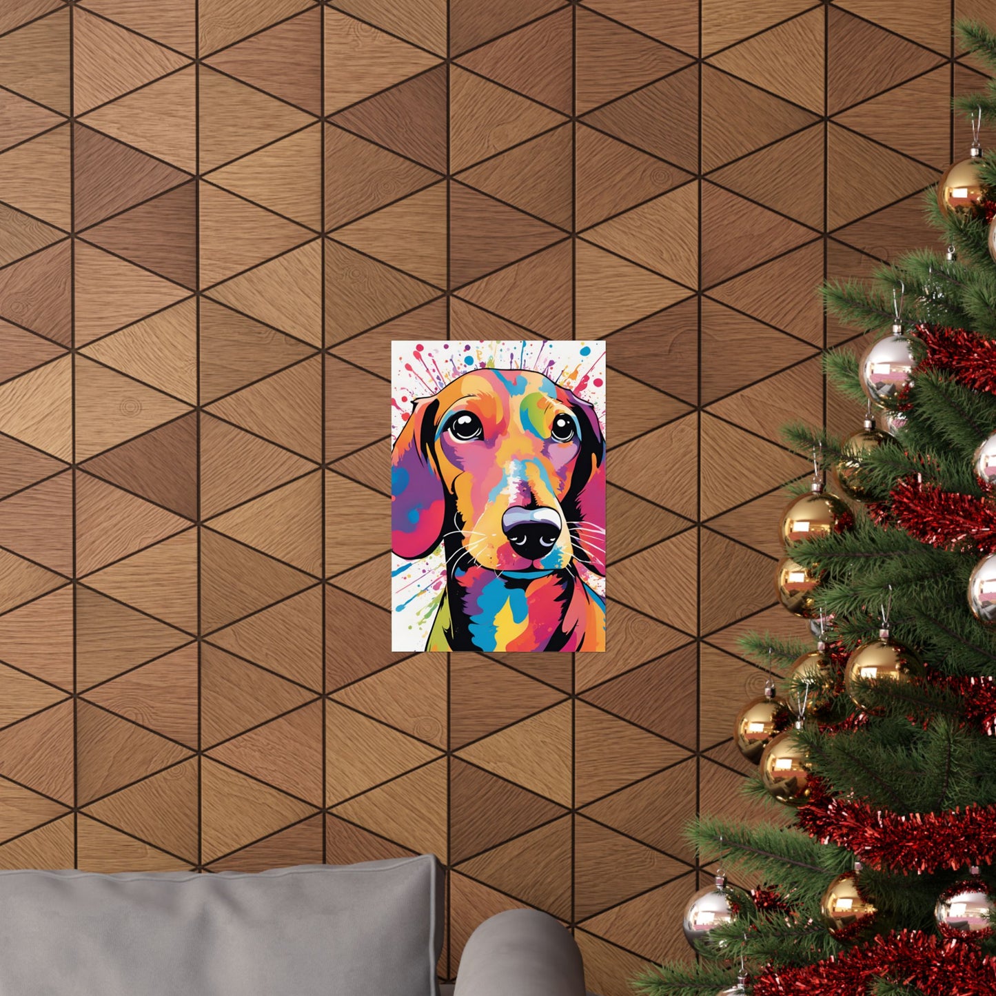 Multicolored Dachshund 02 Matte Vertical Poster