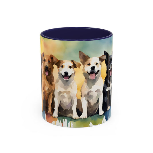 Multicoloured Doggies 02 Accent Mug 11oz