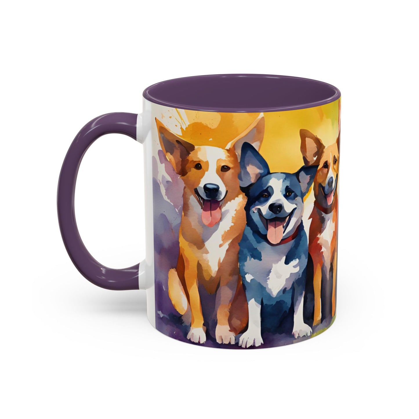 Multicoloured Doggies 11 Accent Mug 11oz