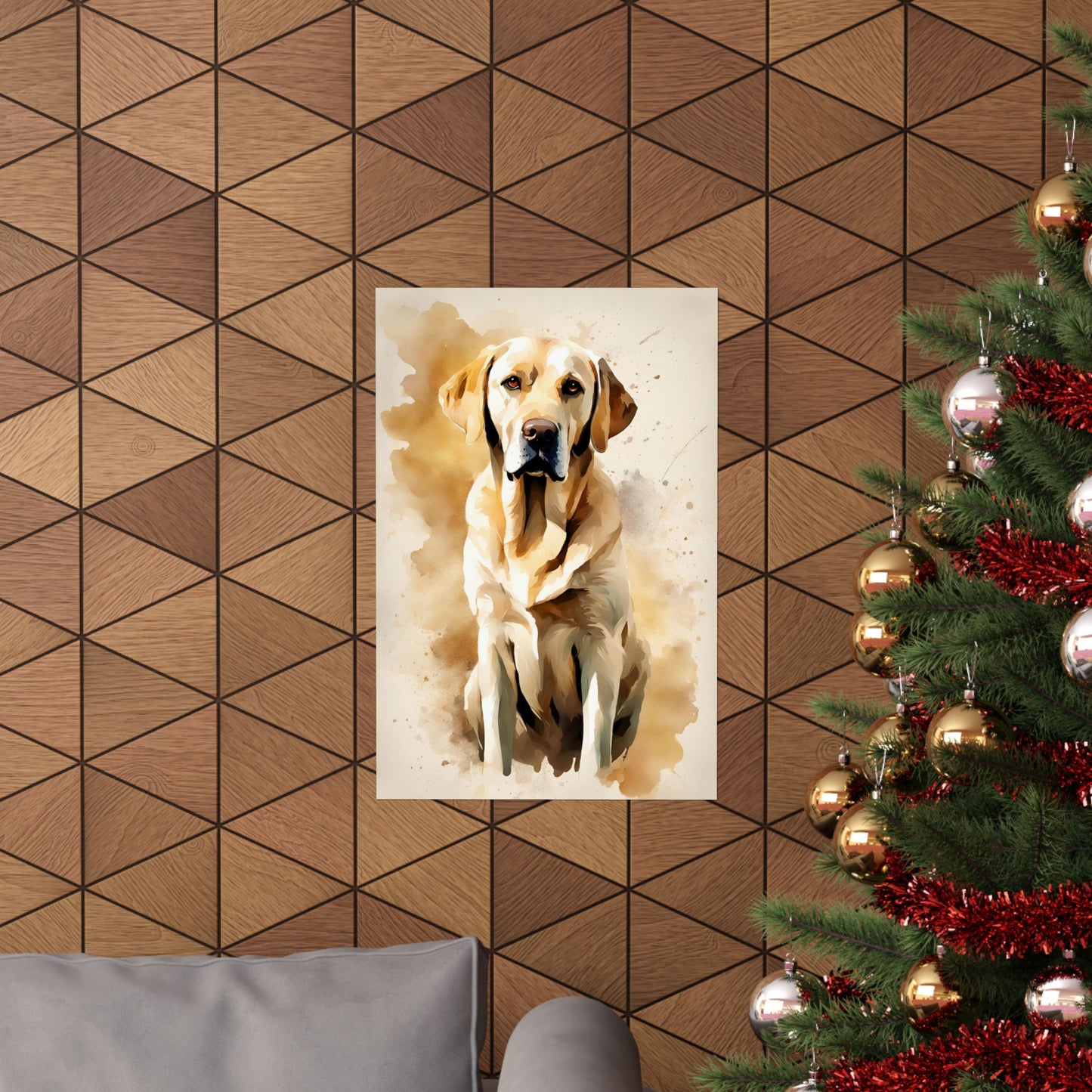 Dogs Golden Labrador 01 Matte Vertical Poster